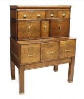 GLOBE QUARTERSAWN OAK CARD CAT