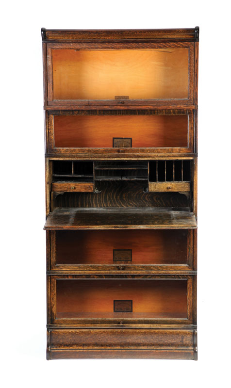 GLOBE WERNICKE BOOKCASE/DESK. Oak