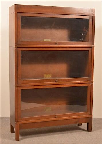 GLOBE-WERNICKE MAHOGANY 3 SECTIONAL