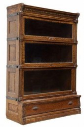 GLOBE-WERNICKE OAK THREE-STACK