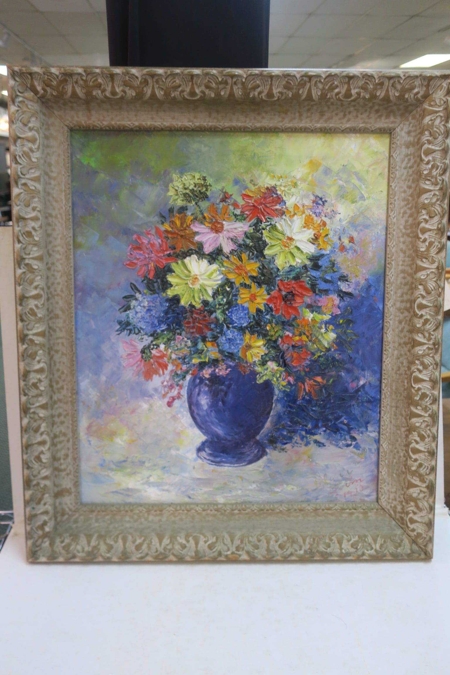 GLORIA BREM, VIOLET VASE, OIL ON
