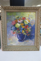 GLORIA BREM, VIOLET VASE, OIL