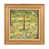 GLORIA STUART GARDEN SCENE OIL