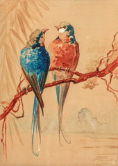 G.M. BULLOCK WATERCOLOR TWO PA