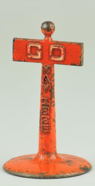 ''GO'' SIGN Cast iron embossed