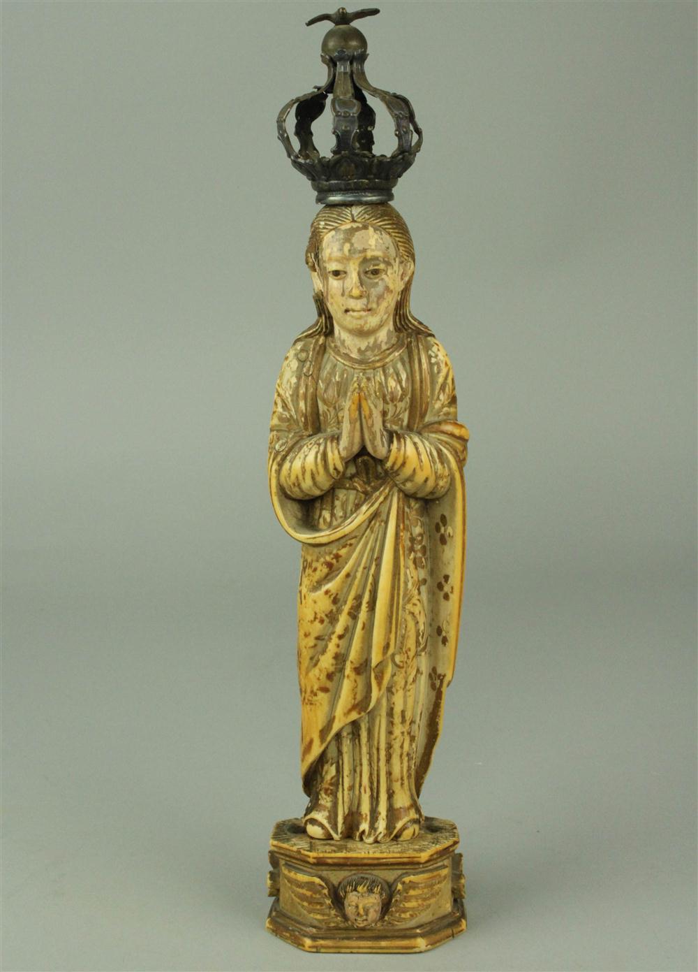 GOANESE IVORY FIGURE OF MADONNA