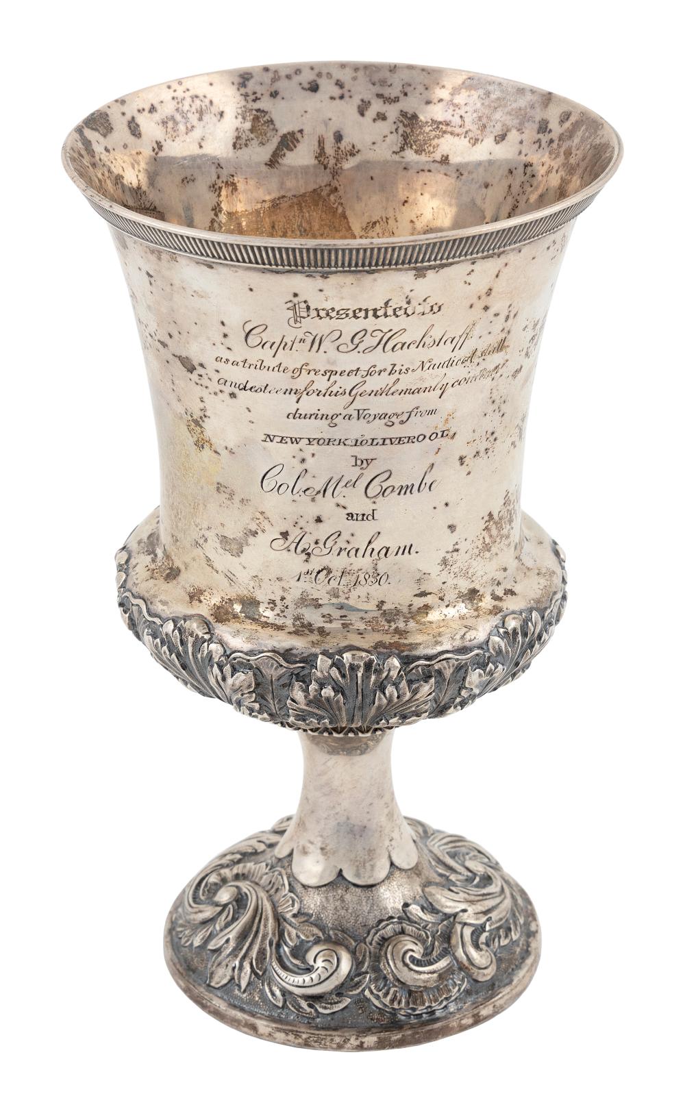 GOBLET PRESENTED TO CAPTAIN W.G.