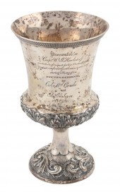 GOBLET PRESENTED TO CAPTAIN W.