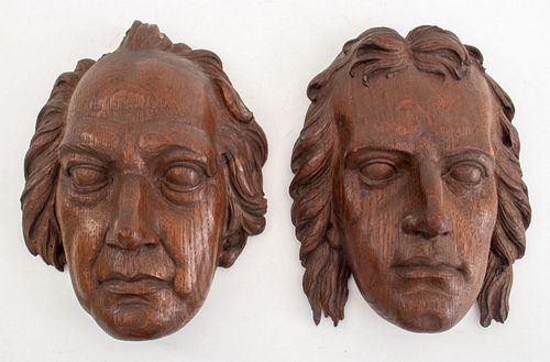 GOETHE &AMP; SCHILLER CARVED OAK