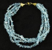 Gold and Aquamarine Necklacear