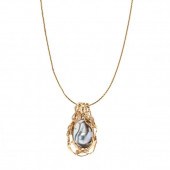 GOLD AND BLISTER PEARL NECKLAC