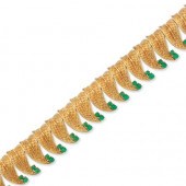 Gold and Cabochon Emerald Leaf