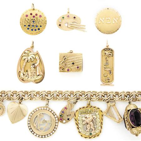 Gold and Colored Stone Charm