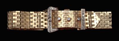 Gold and diamond bracelet/watch: 18