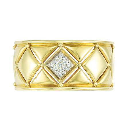 Gold and Diamond Cuff Bangle