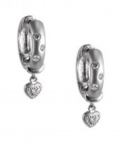 GOLD AND DIAMOND HUGGIE EARRIN