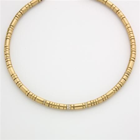 Gold and Diamond Necklace 	 
