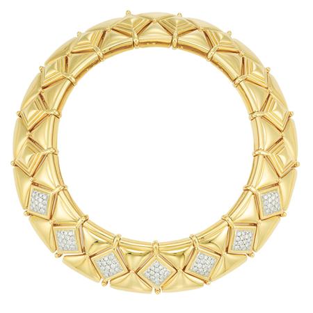 Gold and Diamond Necklace 	 