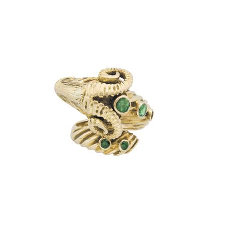 Gold and Emerald Rams Head