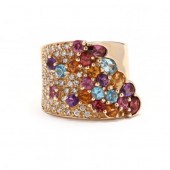 GOLD AND GEM-SET BAND, SONIA B