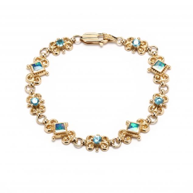 GOLD AND GEM-SET BRACELET