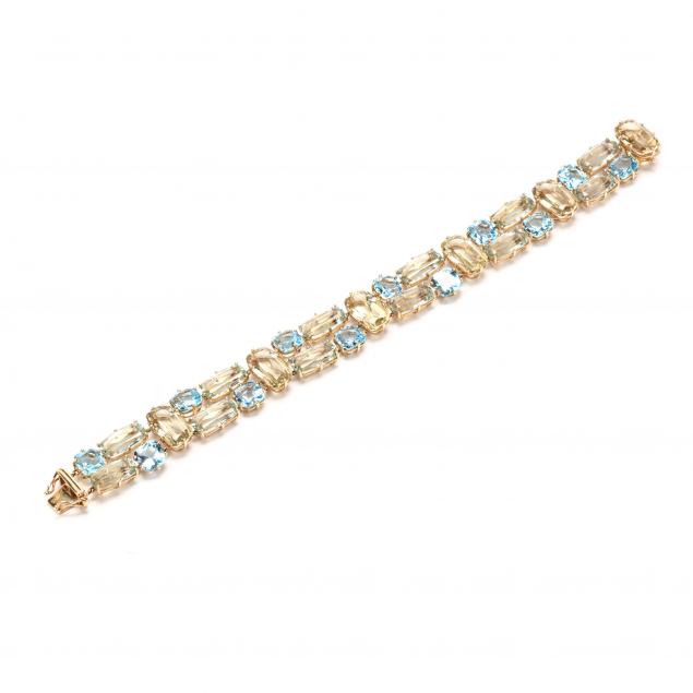 GOLD AND GEM-SET BRACELET