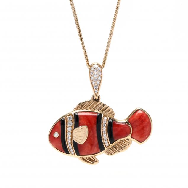 GOLD AND GEM-SET CLOWNFISH