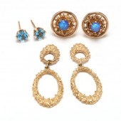 GOLD AND GEM-SET EARRINGS AND