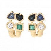 GOLD AND GEM-SET EARRINGS, MAN
