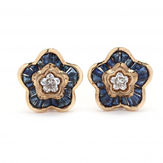GOLD AND GEM-SET FLOWER MOTIF
