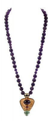GOLD AND GEMSTONE NECKLACEpend