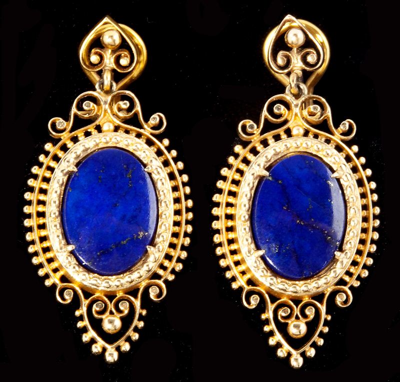 Gold and Lapis Drop Pendant