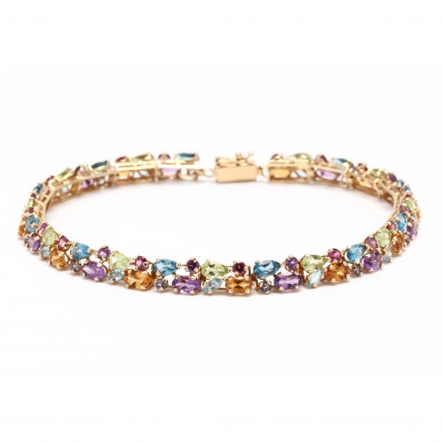 GOLD AND MULTI GEMSTONE BRACELET