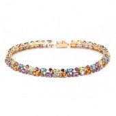 GOLD AND MULTI GEMSTONE BRACEL