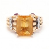 GOLD AND MULTI GEMSTONE RING,