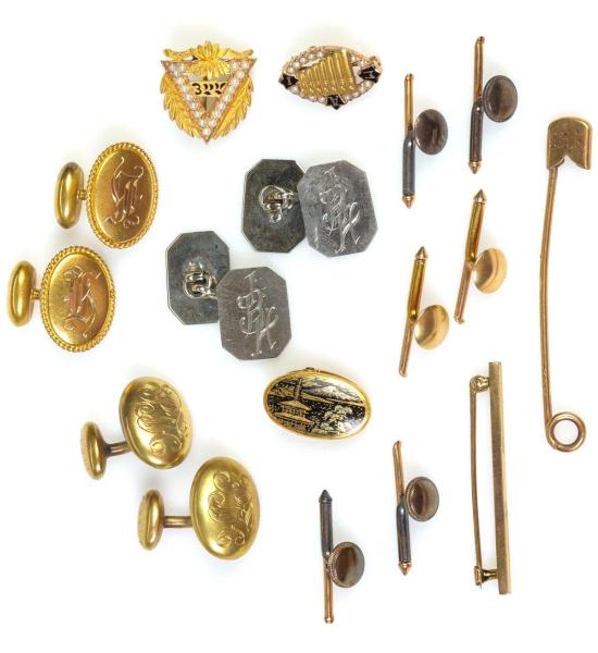 GOLD AND OTHER CUFFLINKS AND