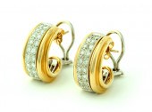 GOLD AND PAVE' DIAMOND EARRING