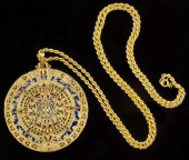 Gold and Plique a Jour Disc Pe
