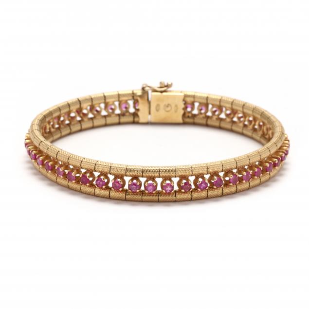 GOLD AND RUBY BRACELET, ITALIAN