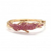 GOLD AND RUBY PANTHER BRACELET