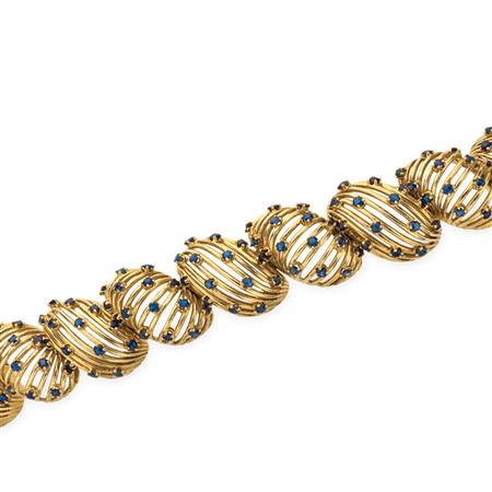 Gold and Sapphire Bracelet 	 