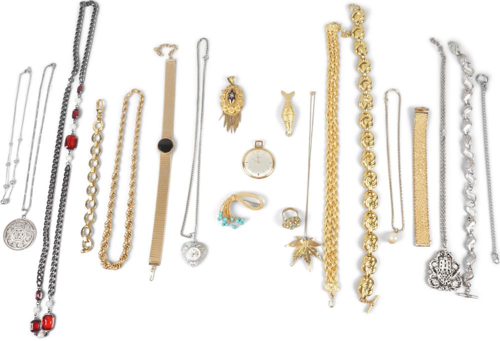 GOLD AND SILVERTONE JEWELRY, SOME