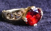 GOLD AND TANZANIAN GARNET RING