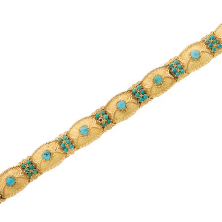 Gold and Turquoise Bracelet 	 