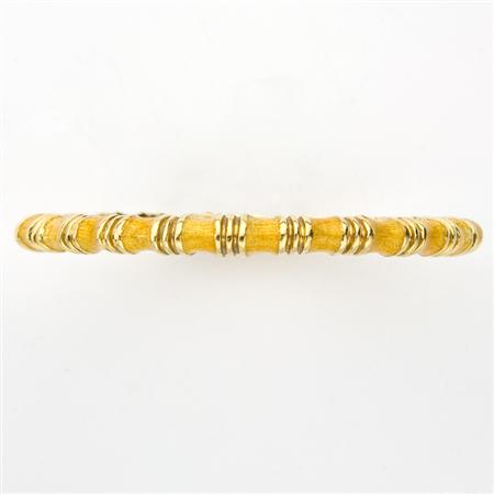 Gold and Yellow Enamel Bangle,
