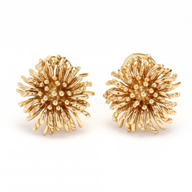 GOLD ANEMONE EARRINGS, TIFFANY &