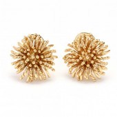 GOLD ANEMONE EARRINGS, TIFFANY