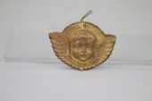 GOLD ANGEL HEAD DRESDEN ORNAME