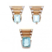 GOLD, AQUAMARINE, AND DIAMOND