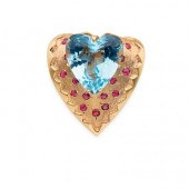 Gold, Aquamarine and Ruby Hear